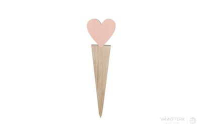 Etiqueta de bambú en forma de corazón